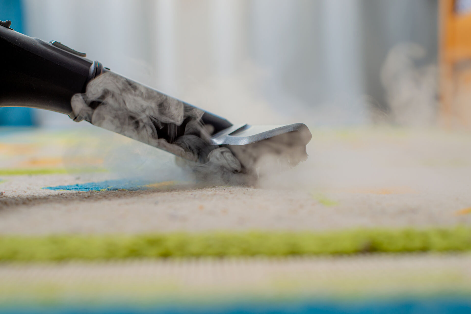 Carpet Hunters steam cleaning the carpet in a children's room in Brighton, East Sussex